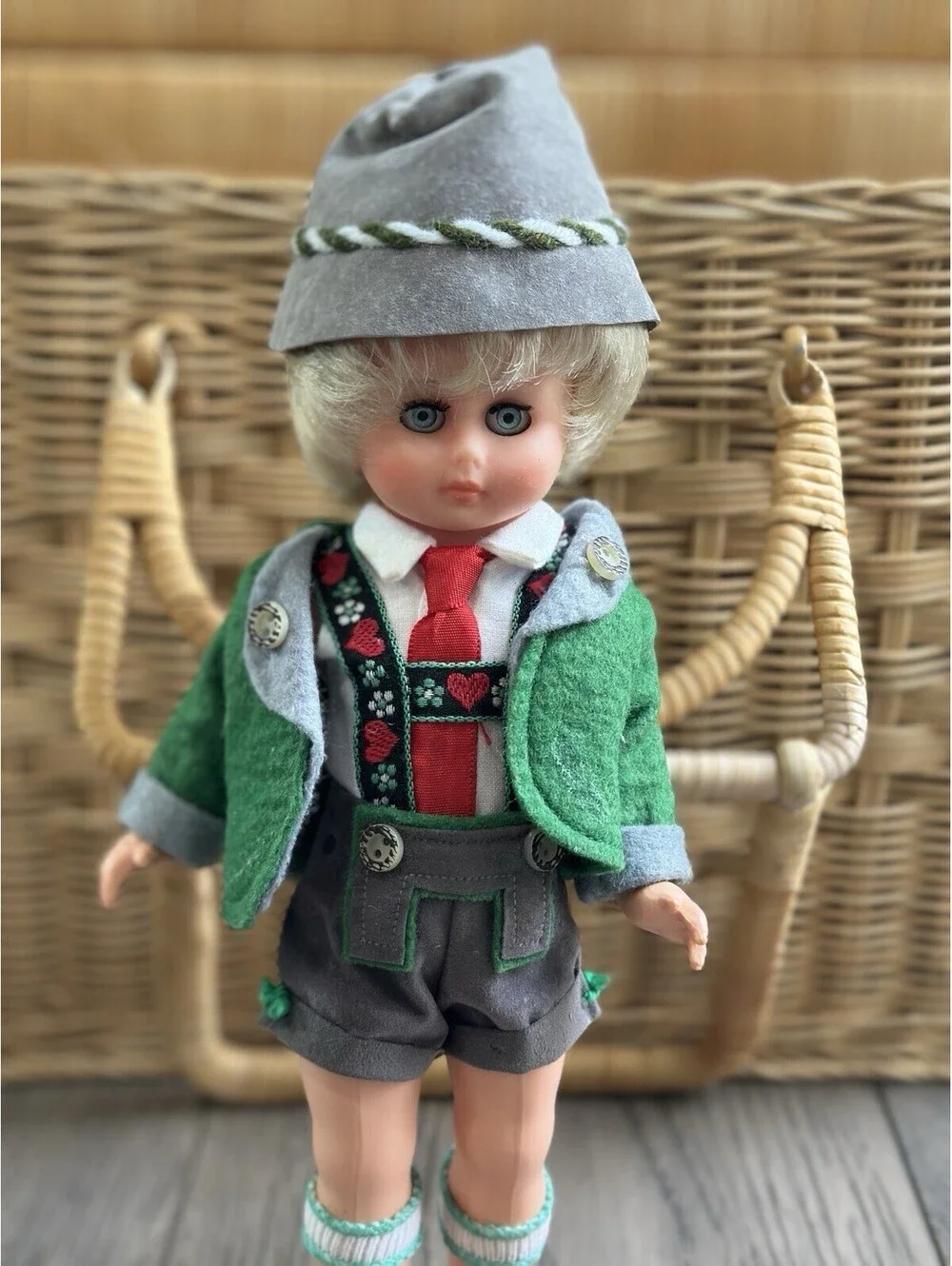 Vintage German Boy 10” Doll In Lederhosen Outfit EUC Collectible Oktoberfest